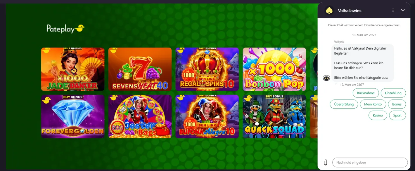 valhalla wins casino kundenservice